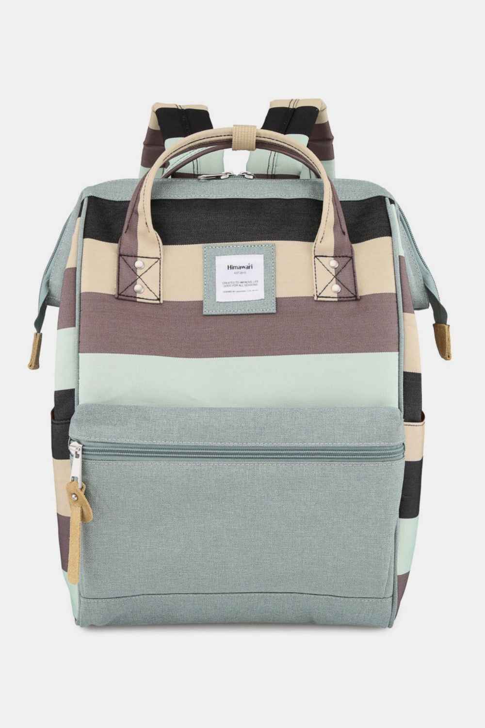 Himawari Striped Waterproof Nylon Backpack Bag with Side Pockets - Damned Threads